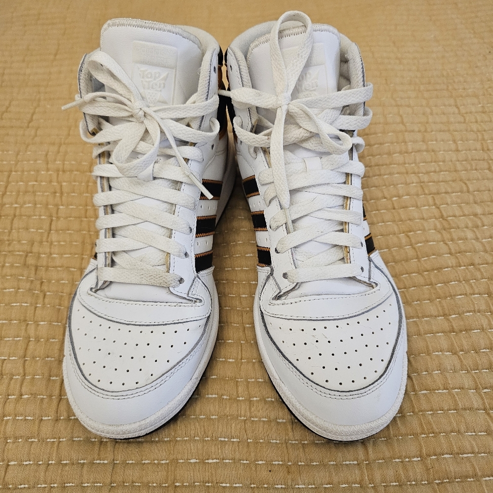 Adidas Top Ten RB Shoes High-Top White, Black & Orange Streetwear Retro W's 9 - Picture 7 of 10
